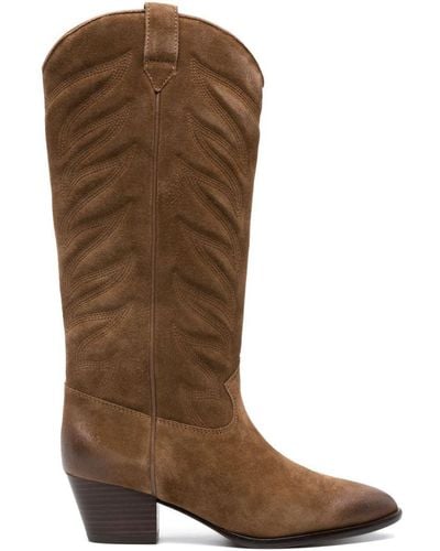 Ash Heaven Suede Texan Boots - Brown