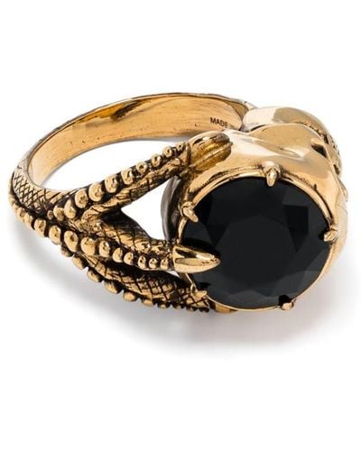 Alexander McQueen Victorian Skull Ring In Antiqued Gold - Metallic