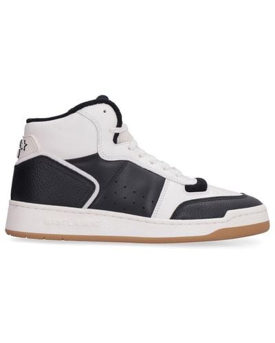 Saint Laurent Sl/80 Leather High-top Sneaker - White