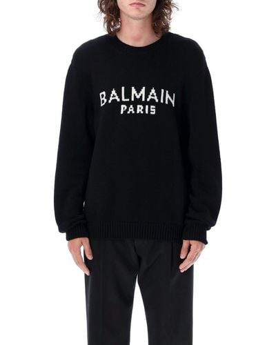 Balmain Knit Logo Sweater - Black