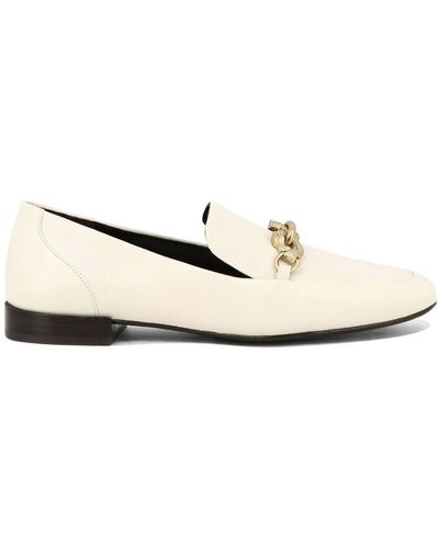 Tory Burch "Jessa" Leather Loafers - Natural