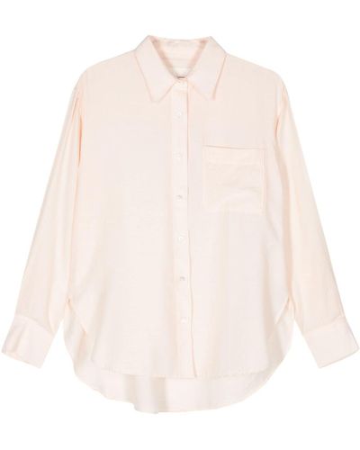 Closed Patch-pocket Twill Shirt - White