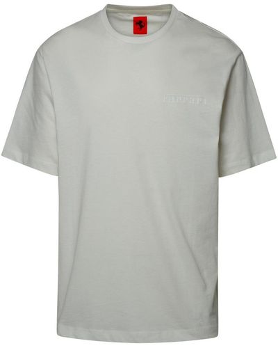 Ferrari White Cotton T-shirt - Gray