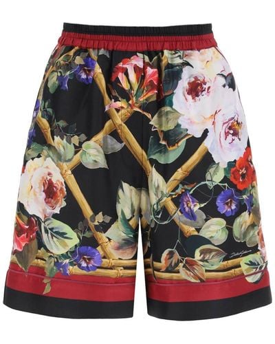 Dolce & Gabbana Rose Garden Pajama Shorts - Red
