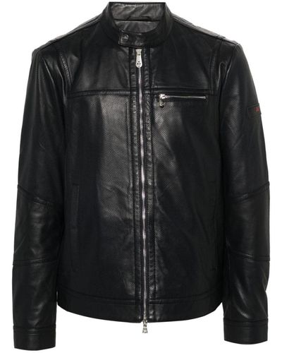 Peuterey Trearie Leather Jacket - Black