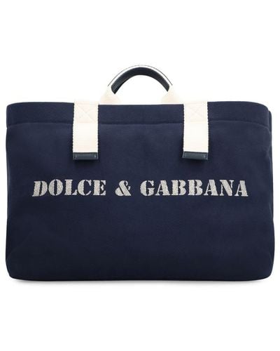 Dolce & Gabbana Printed Canvas Tote - Blue