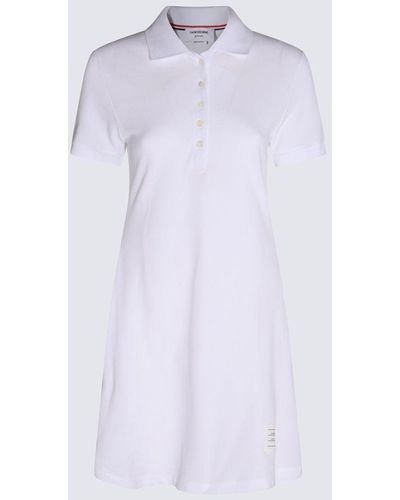 Thom Browne White Cotton Polo Dress - Purple