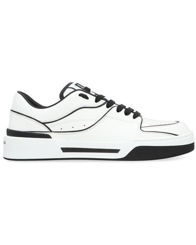 Dolce & Gabbana New Roma Leather Low-Top Sneakers - White