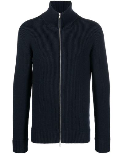 Maison Margiela Wool And Cotton Blend Knitted Cardigan - Blue