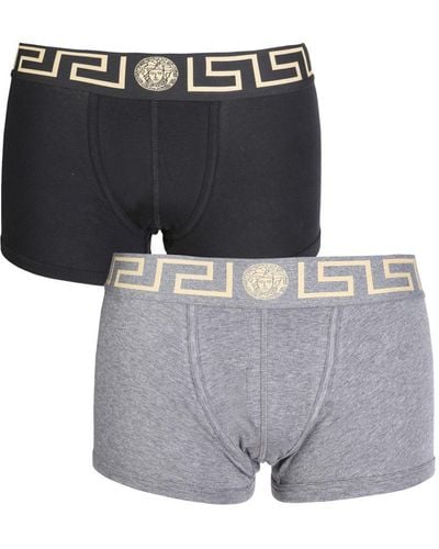 Versace Pack Of Two Boxers With Greek - Multicolour