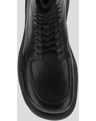 Lanvin Flash-x Bold Leather Lace-up Boots - Black