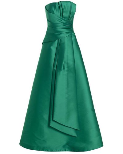 Alberta Ferretti Mikado Maxi Dress - Green