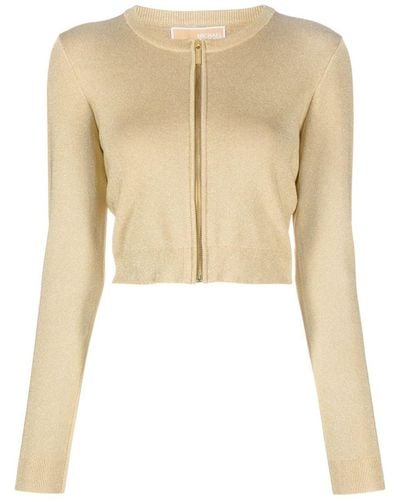 Michael Kors Zip Closure Cardigan - Natural