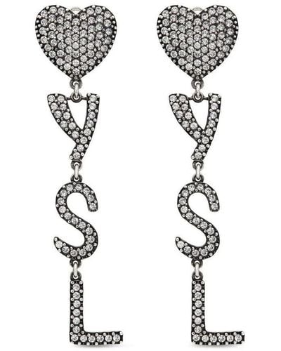 Saint Laurent Opyum Heart Earrings Accessories - White