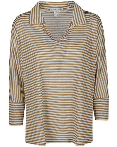 Shirt C-zero Striped Polo Shirt - Gray