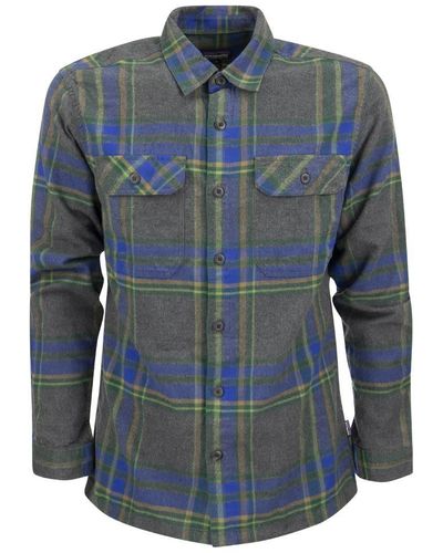 Patagonia Men's Long-sleeved Organic Cotton Midweight Fjord Flannel Shirt - Blue