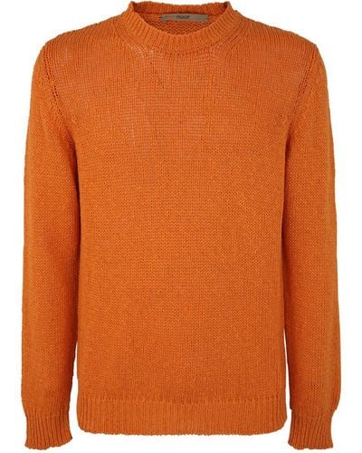 Roberto Collina Regular Fit Round Neck Pullover Clothing - Orange