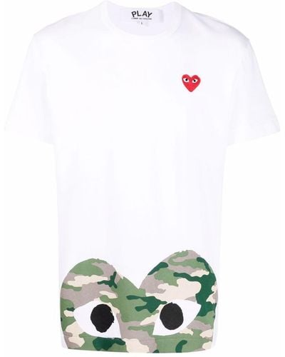 COMME DES GARÇONS PLAY Camouflage Edge Heart T-Shirt - Green