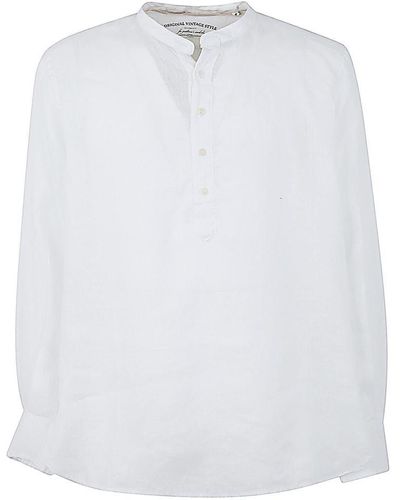 Original Vintage Style Korean Collar Shirt - White