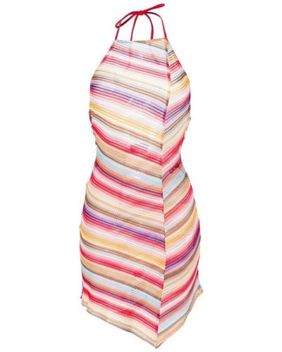 Missoni Striped Crochet-knit Beach Dress - Pink