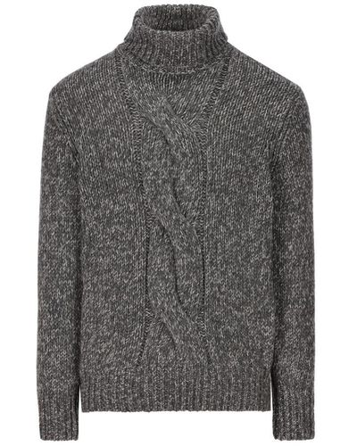 Brunello Cucinelli Cable-knit Turtleneck Sweater - Gray
