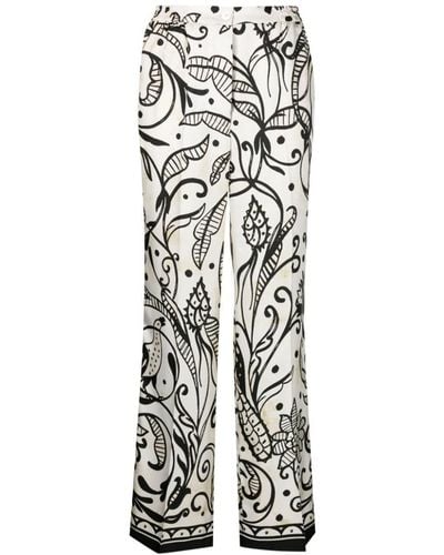 F.R.S For Restless Sleepers Printed Silk Pants - White