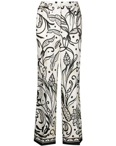 F.R.S For Restless Sleepers Printed Silk Trousers - White