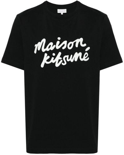 Maison Kitsuné Logo Cotton T-Shirt - Black