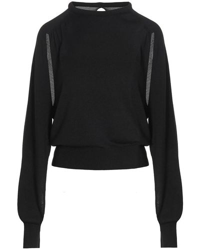 Ramael Cut Out Insert Top Sweater - Black