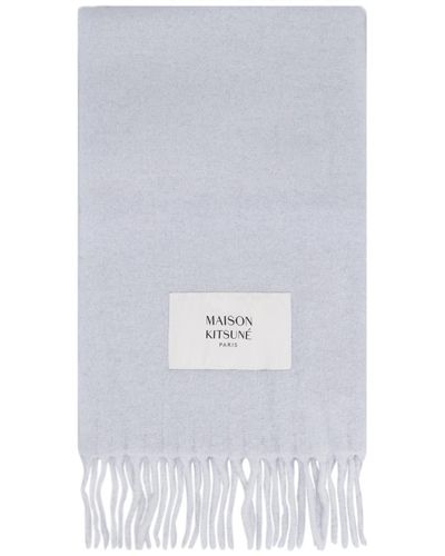 Maison Kitsuné Alpaca-Wool Scarf - Blue