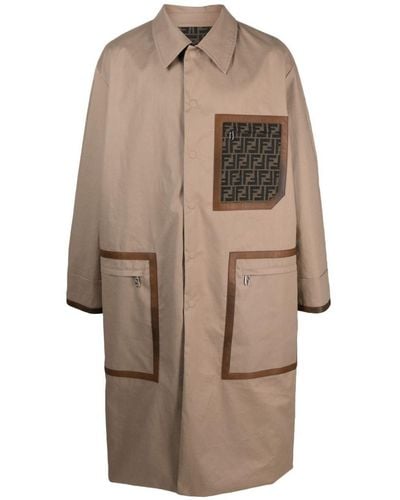 Fendi Fabric Trench Coat - Natural