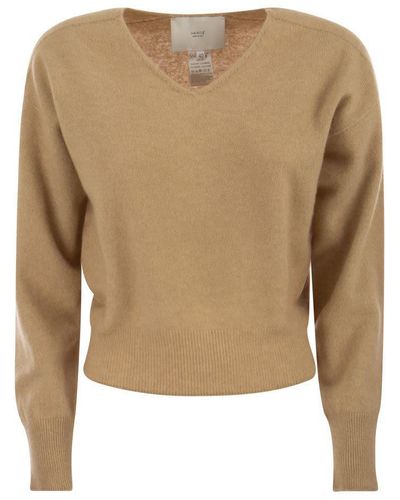 Vanisé Francy - Cashmere V-neck Sweater - Natural