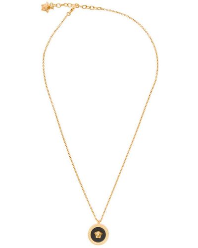 Versace Gold-colored Necklace With Medusa Charm In Metal Man - Grey
