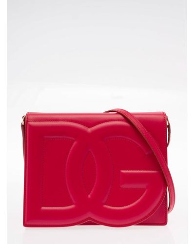 Dolce & Gabbana Dg Logo Bag' Crossbody Bag In Leather - Red