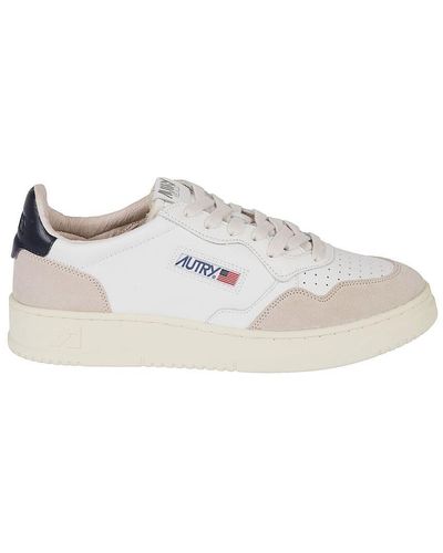 Autry Medalist Low' Sneakers With Suede Inserts And Contrasting Heel Tab In Leather - White