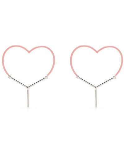 Y. Project Two-tone Heart-shape Earrings - Natural