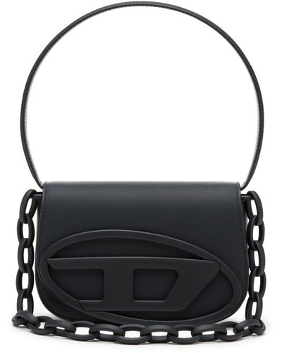 DIESEL 1dr - Iconic Shoulder Bag In Matte Leather - Shoulder Bags - Woman - Black