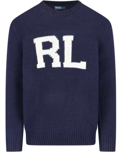 Polo Ralph Lauren Rl Wool Inlay Jumper - Blue