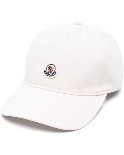 Moncler Logo-Patch Cotton Baseball Hat - White
