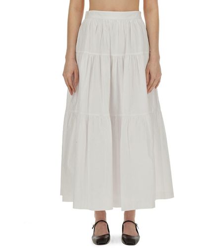 STAUD Cotton Skirt - White