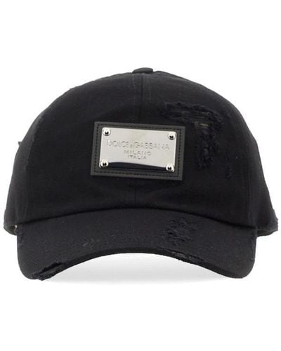 Dolce & Gabbana Baseball Cap With Logo Plaque - Black