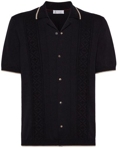 Brunello Cucinelli Cotton Polo Sweater - Black
