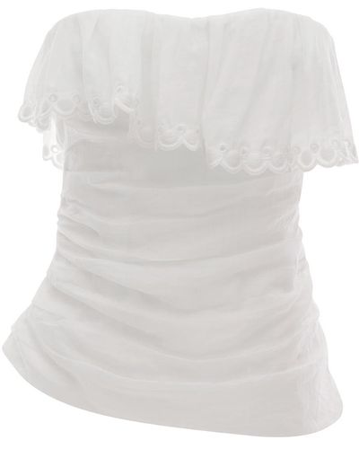 Isabel Marant Sleeveless Top With Ruches Detail - White