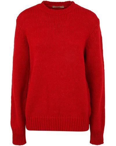 Roberto Collina Long Sleeved Round Neck - Red