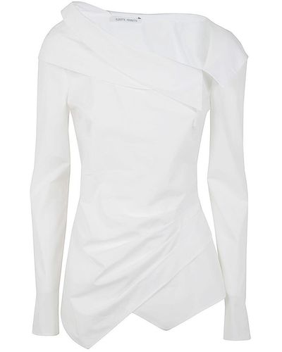 Alberta Ferretti Poplin Crsossed Shirt - White