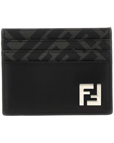 Fendi Ff Squared Wallets, Card Holders - Black