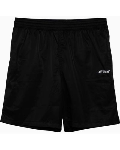 Off-White c/o Virgil Abloh Off- Swim Shorts With Logo - Black