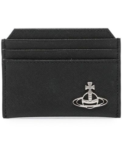 Vivienne Westwood Logo Leather Credit Card Case - Black
