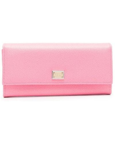Dolce & Gabbana Logo-plaque Leather Wallet - Pink