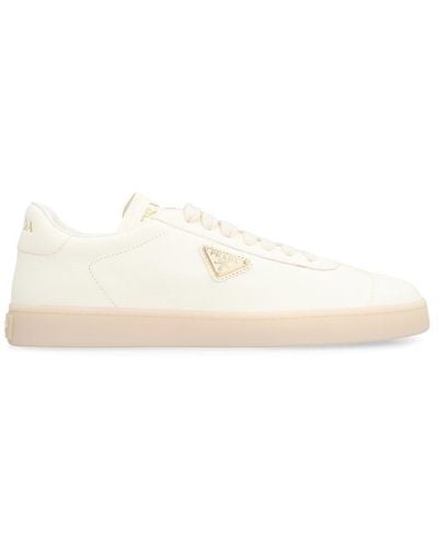 Prada Leather Low-Top Sneakers - White